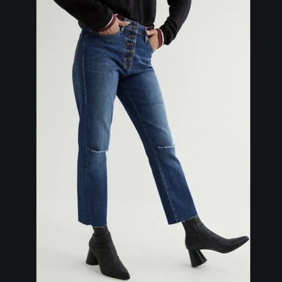 True Religion Starr High Rise Cropped Straight Jeans Women’s 29 (29/27) Distress - Picture 1 of 13